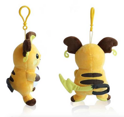 Pokemon Raichu 6" Plushie Keychain Toy Stuffed Animal Plush Keyring Clip-on Backpack Hanger