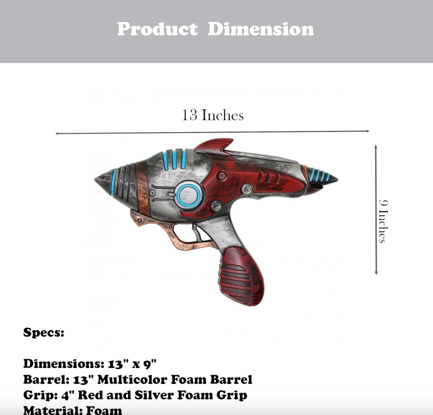 13" Fallout 4 Hub's Alien Blaster Sci-Fi Retro Ray Foam Prop Gun Replica Gun