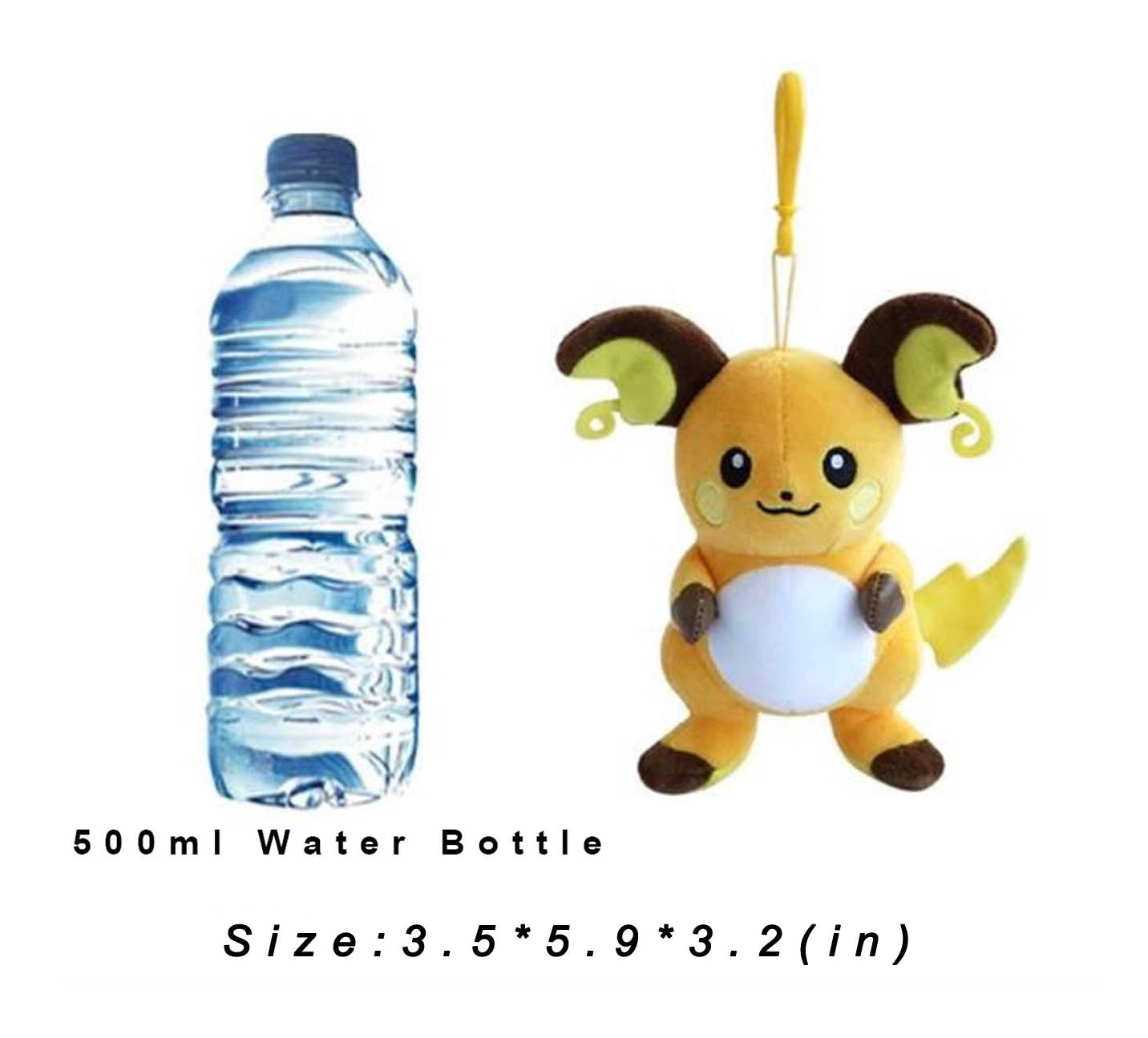 Pokemon Raichu 6" Plushie Keychain Toy Stuffed Animal Plush Keyring Clip-on Backpack Hanger