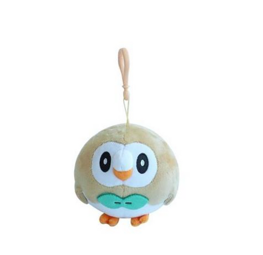 Pokemon Rowlet 6" Plushie Keychain Toy Stuffed Animal Plush Keyring Clip-on Backpack Hanger