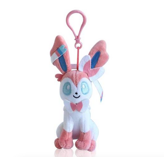 Pokemon Sylveon 6" Plushie Keychain Toy Stuffed Animal Plush Keyring Clip-on Backpack Hanger