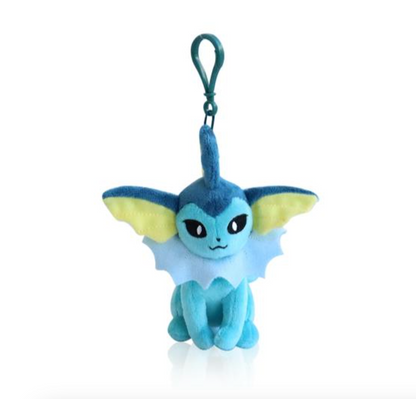 Pokemon Vaporeon 6" Plushie Key Chain Stuffed Animal Keyring Clip-on Backpack Hanger