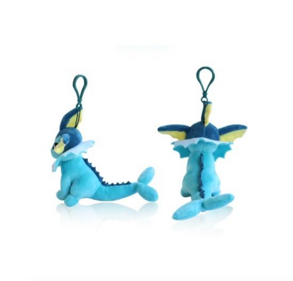 Pokemon Vaporeon 6" Plushie Key Chain Stuffed Animal Keyring Clip-on Backpack Hanger