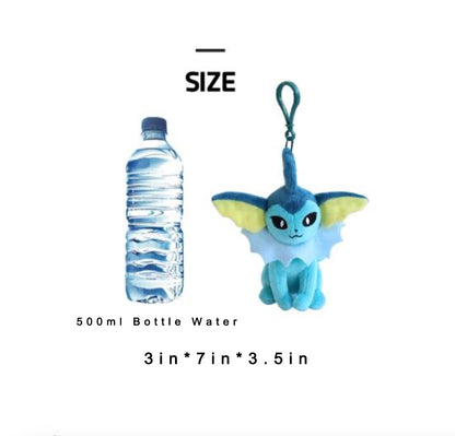 Pokemon Vaporeon 6" Plushie Key Chain Stuffed Animal Keyring Clip-on Backpack Hanger