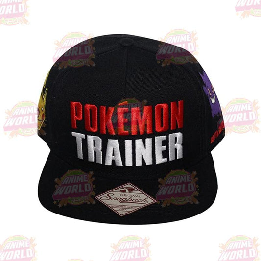 Pokemon Trainer Snapback Hat O/S Black