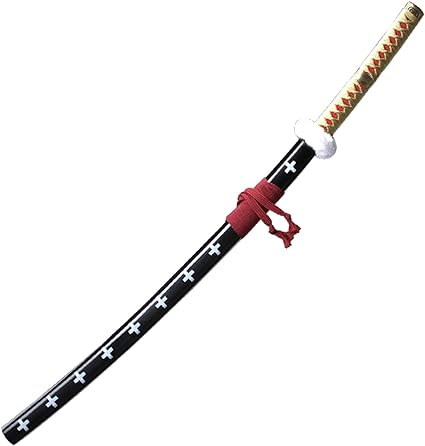 Carbon Steel 55" Metal Sword - One Piece Surgeon of Death Doctor Trafalgar Law's Kikoku Katana (Red) Handmade Anime Cosplay Real Sword High Manganese Carbon Steel Full Tang