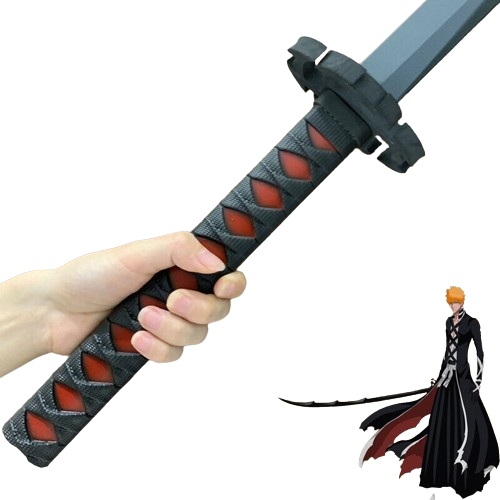 55" Bleach Ichigo Kurosaki Bankai Wooden Sword Katana Replica