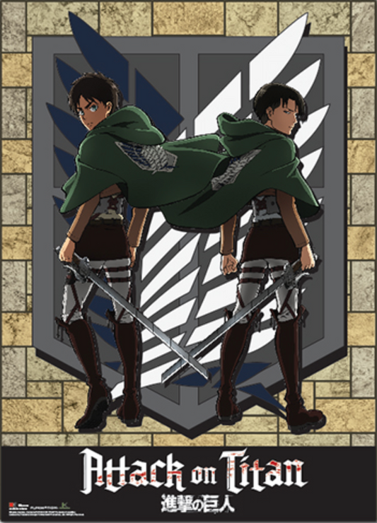 Wall Scroll - Attack on Titan Eren Yeager And Levi Ackerman